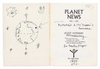 ALLEN GINSBERG (1926-1997) Four pocket poetry collections, each inscribed and with an original ink drawing.